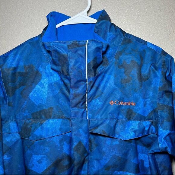 Columbia Interchange Omni Tech wind waterproof blue camo jacket boy’s size large - Picture 2 of 10